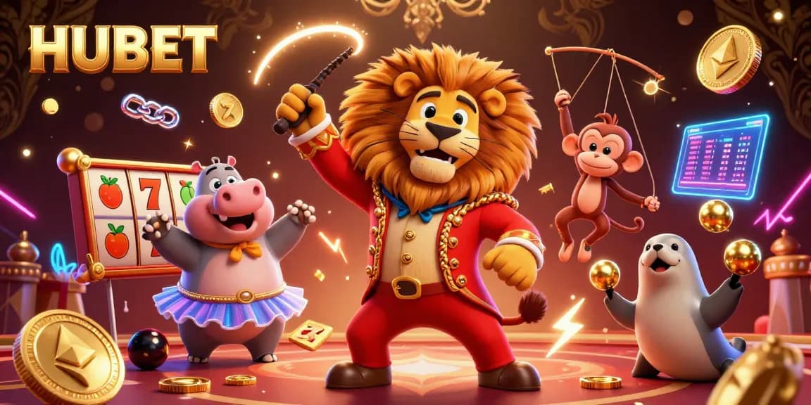 Engage with HUBET’s vibrant online casino experience featuring interactive games and lively characters.