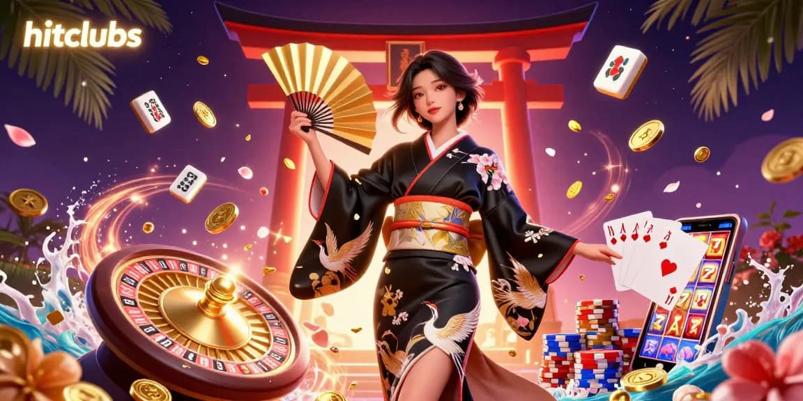 Experience thrilling gameplay at hitclubs with a dynamic casino scene showcasing Asian-inspired elements and luxurious game features.