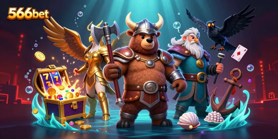 Experience thrilling gaming opportunities at 566bet with vibrant illustrations showcasing exciting adventures.
