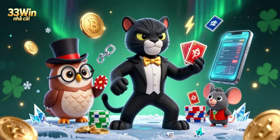 Experience thrilling gameplay at 33Win nhà cái with vibrant cards and poker chips.