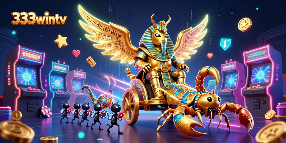Experience the excitement of gambling with 333wintv's dynamic casino illustration filled with vibrant gaming elements.