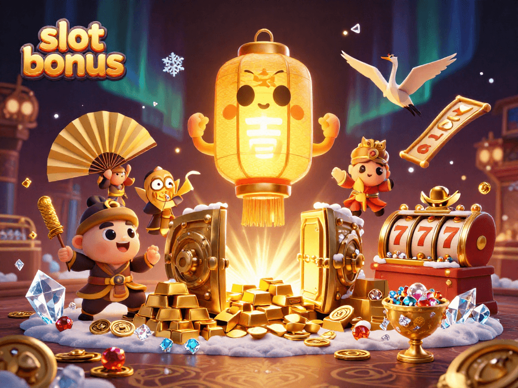 Engage with the slot bonus at SPACEMAN88 featuring a lively casino scene filled with golden treasures.