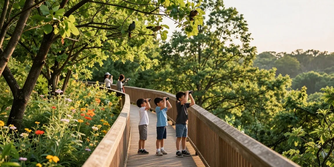 Treetop walkway experience with a family enjoying nature in 2026.