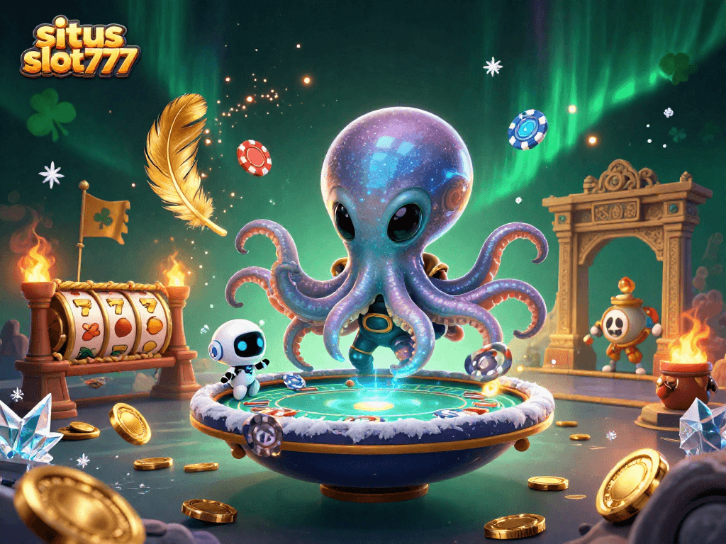 Spin exciting slot reels and win at situs slot777 with the alien octopus in action!