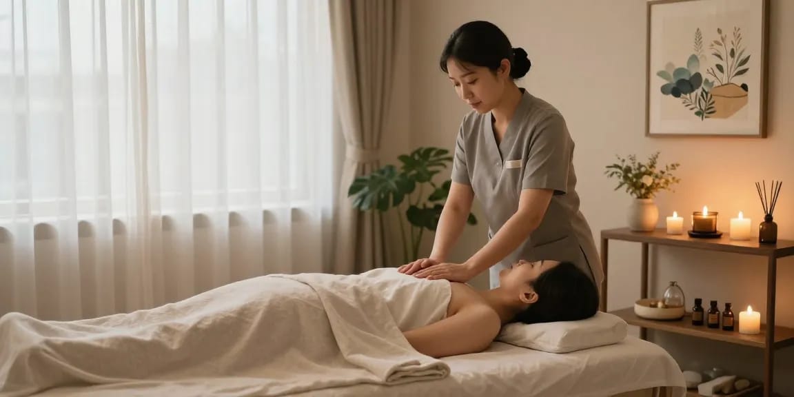 Indulge in 인천출장안마 at a tranquil massage therapy room, promoting relaxation.
