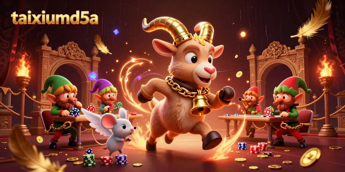 Engage with taixiumd5a in a thrilling casino scene featuring a Krampus goat and mischievous gremlins.