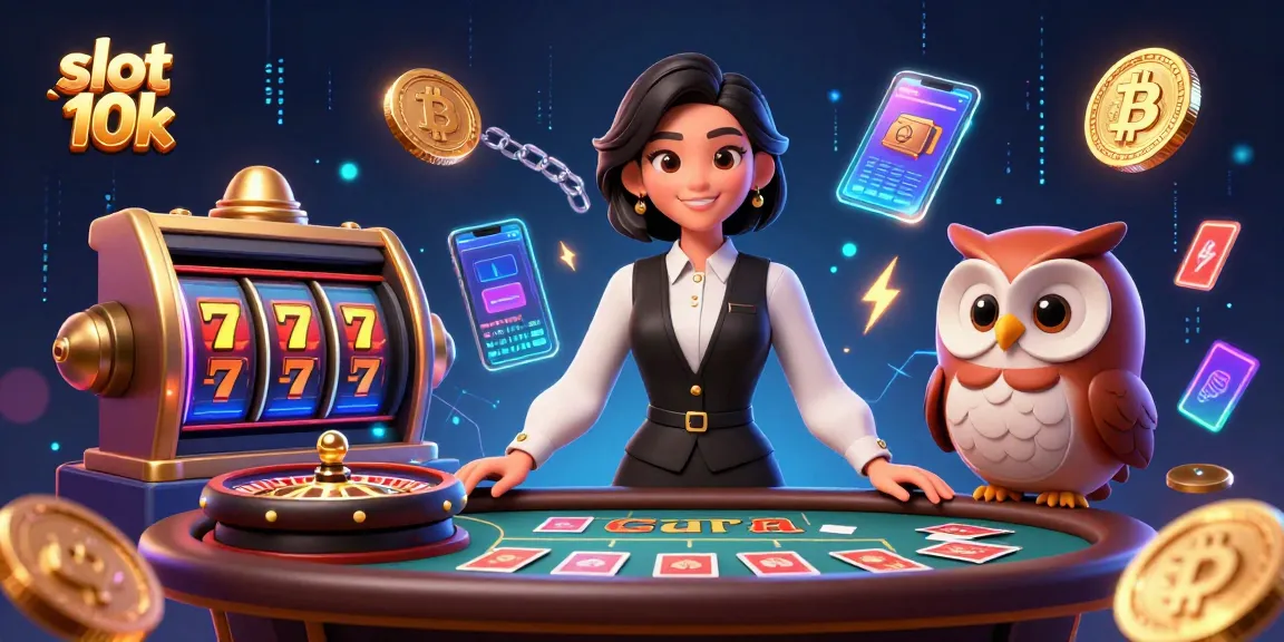 Engage in exciting slot 10k gameplay featuring a skilled dealer and vibrant game elements.