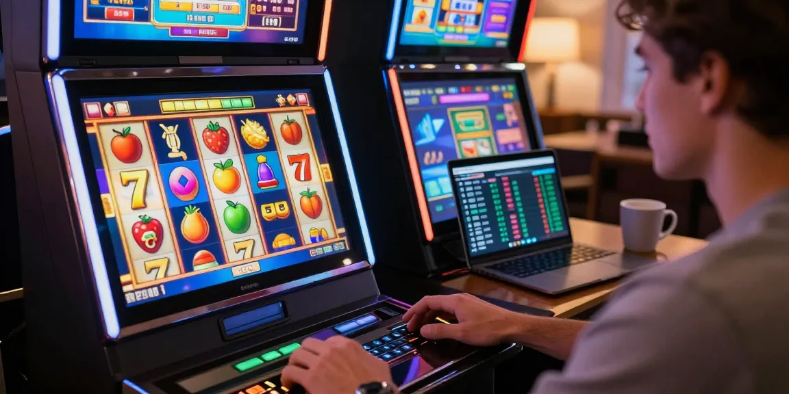 Gamer menikmati pengalaman slot gacor di ruang kerja dengan permainan slot digital yang menarik.
