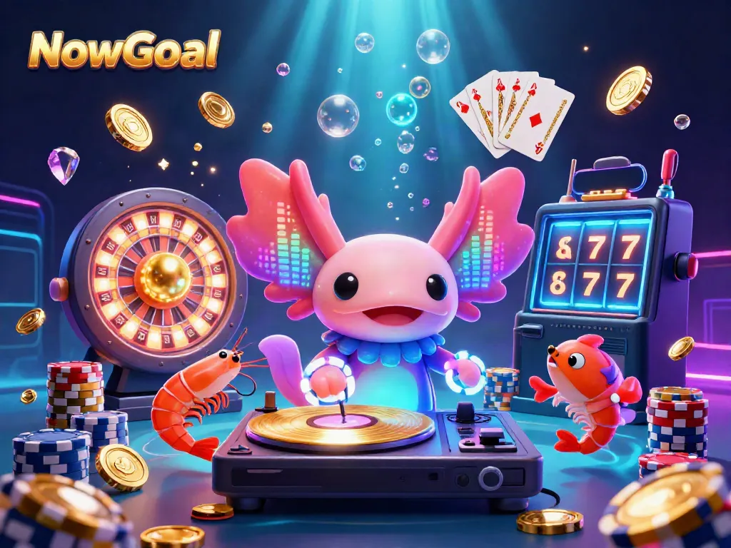 Experience NowGoal with a festive underwater casino scene full of vibrant characters and sparkling game elements.