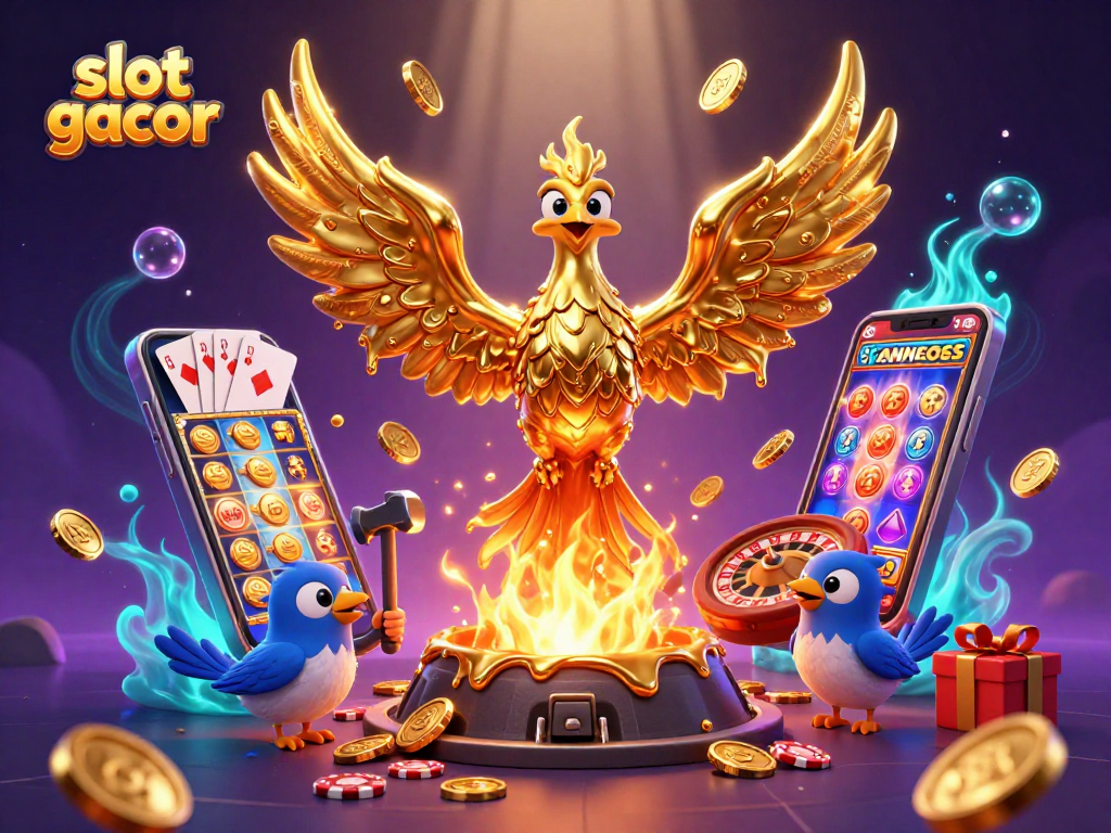 Experience the excitement of slot gacor with a golden phoenix and vibrant game elements.