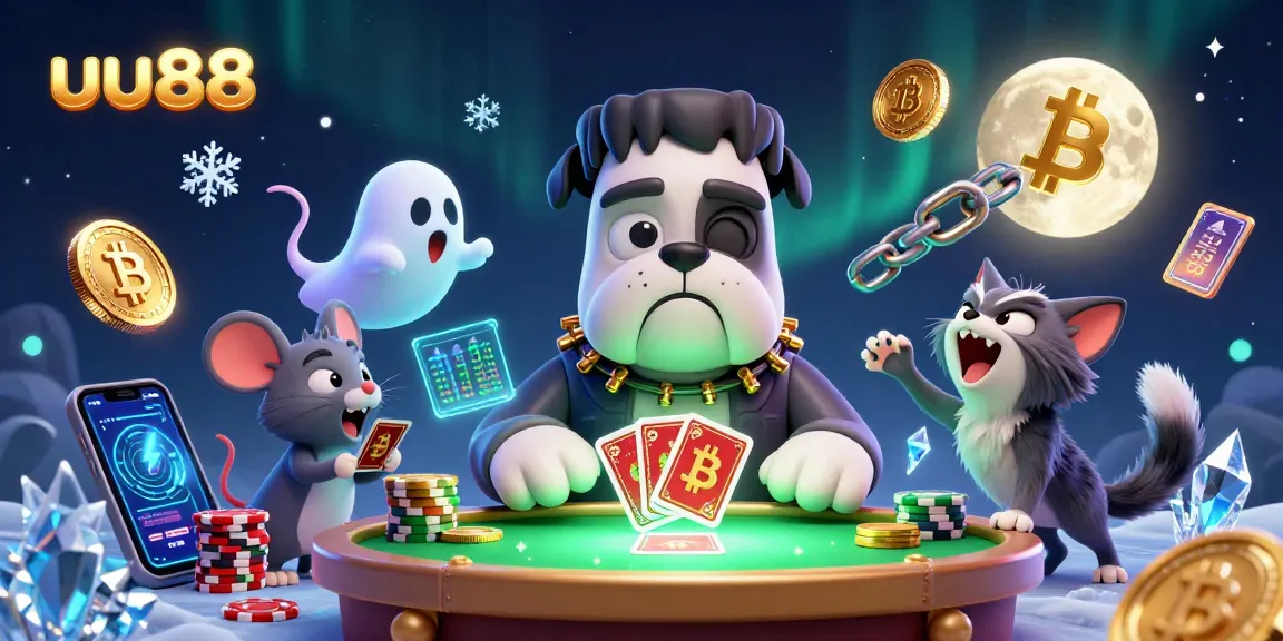 Engage with thrilling gambling action at uu88 with cartoon characters in a vibrant, magical casino.