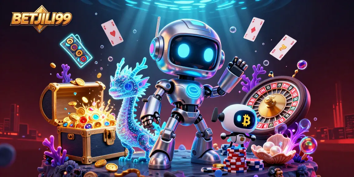 Experience the thrill of BETJILI99 with vibrant casino games and rewards in a cyberpunk setting.