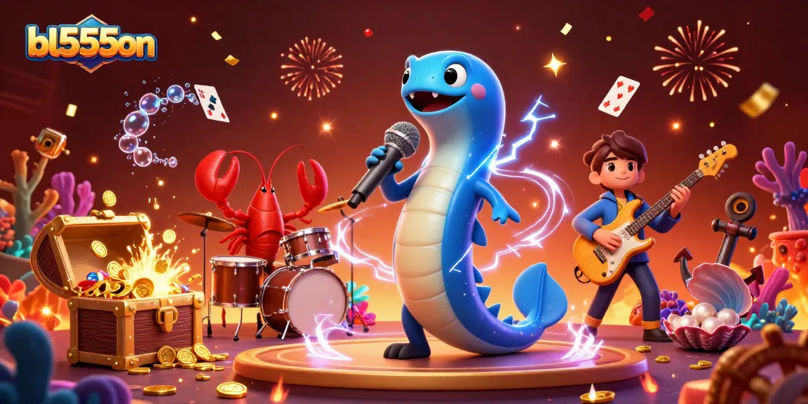 Engage with the vibrant underwater world of bl555on featuring an electric eel DJ, treasure explosions, and casino excitement.