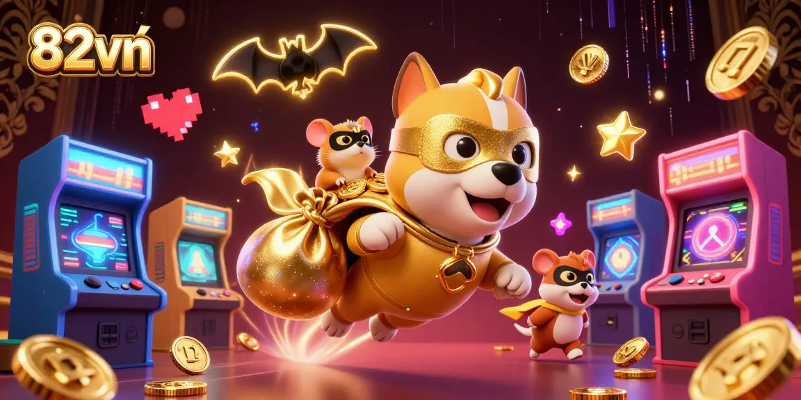 Enjoy action-packed 82vn casino adventures with superhero dog and hamster duo.