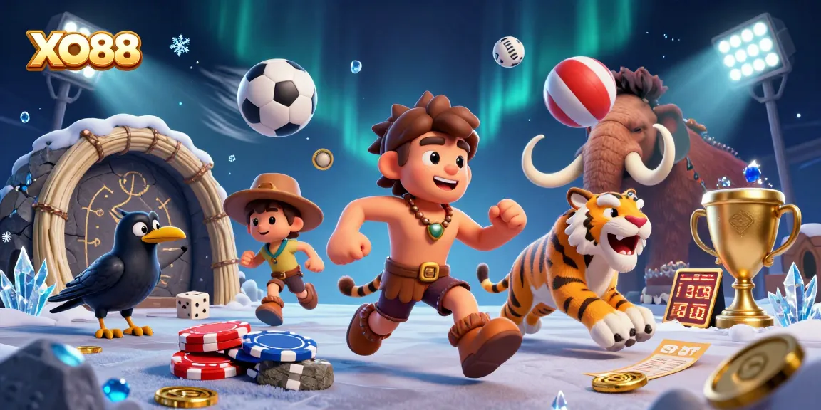 Experience engaging gameplay at XO88 with a dynamic casino scene featuring vibrant sports elements.