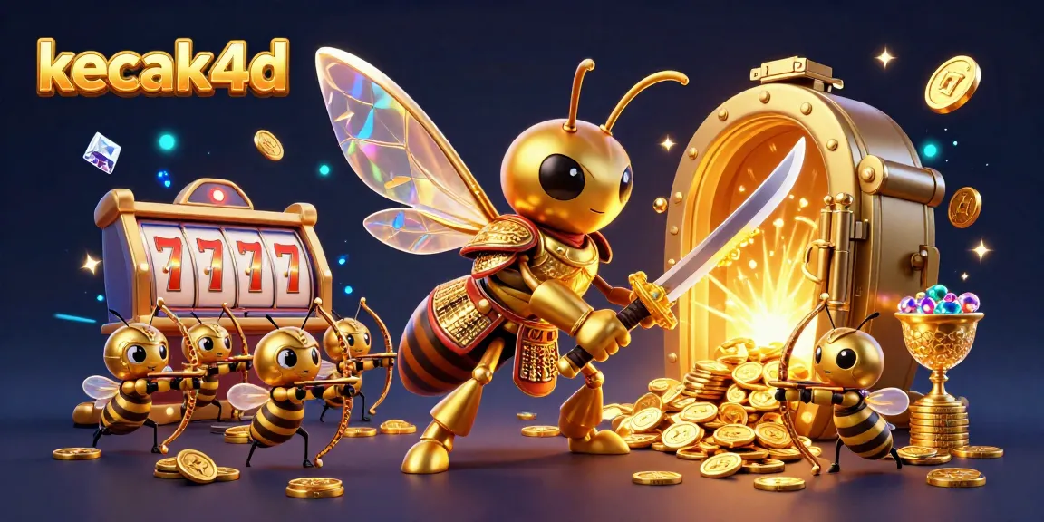 Experience the thrill of kecak4d with a vibrant 3D casino scene featuring a golden hornet in samurai armor.