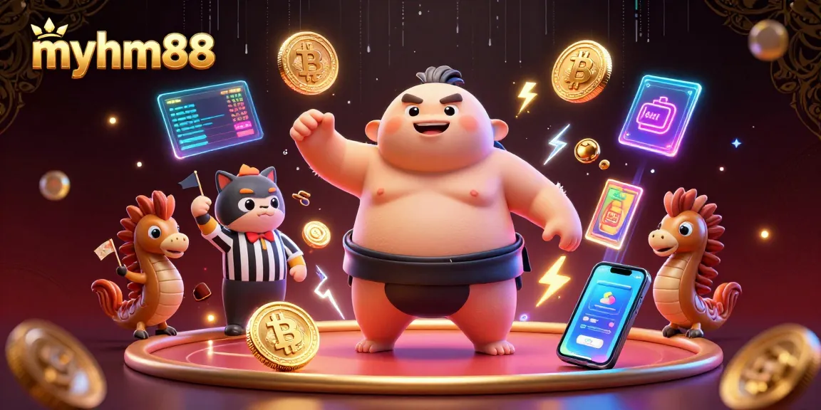 Experience gaming excitement with myhm88 in a vibrant underwater casino featuring fugu and catfish.