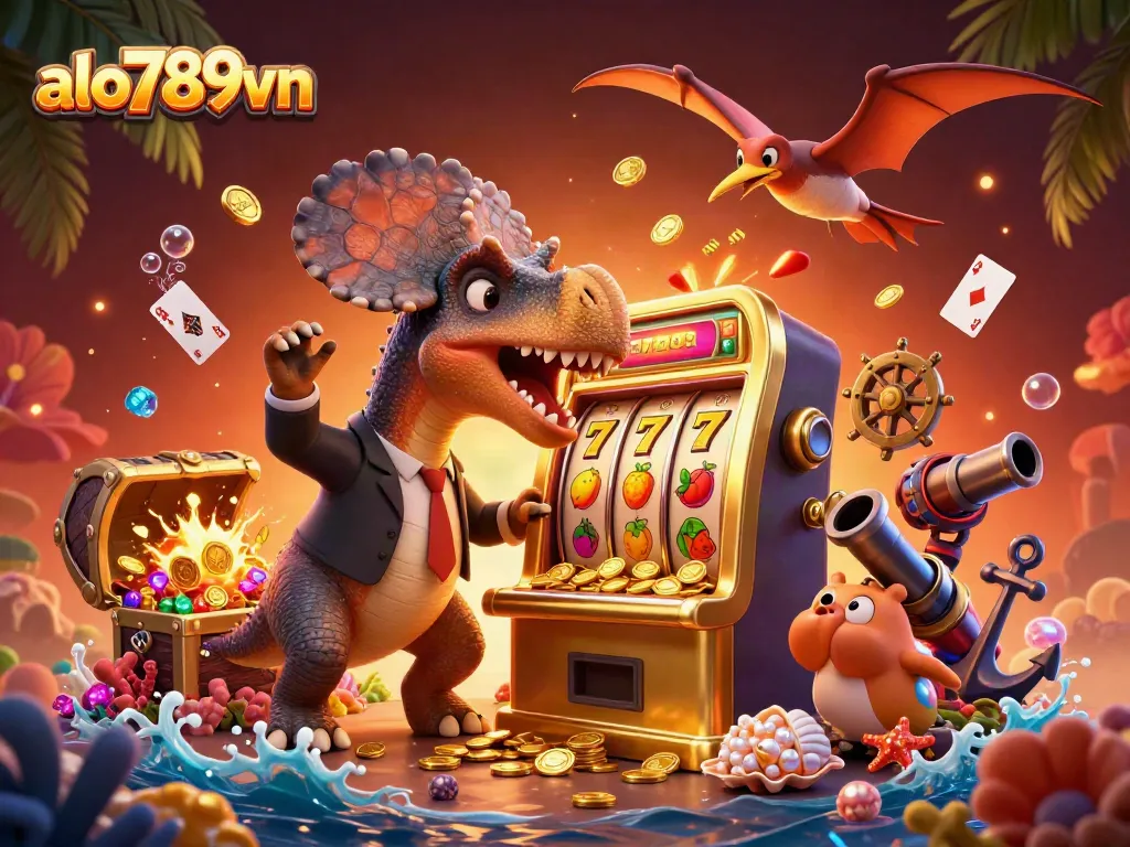 Experience the excitement of alo789vn with a pachycephalosaurus winning jackpots at a dynamic slot machine.