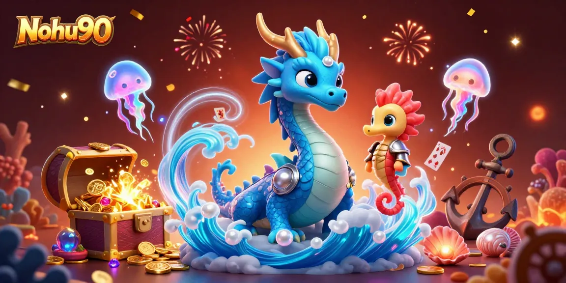 Experience the thrill of Nohu90 with a vibrant underwater casino theme featuring a dragon and knight.