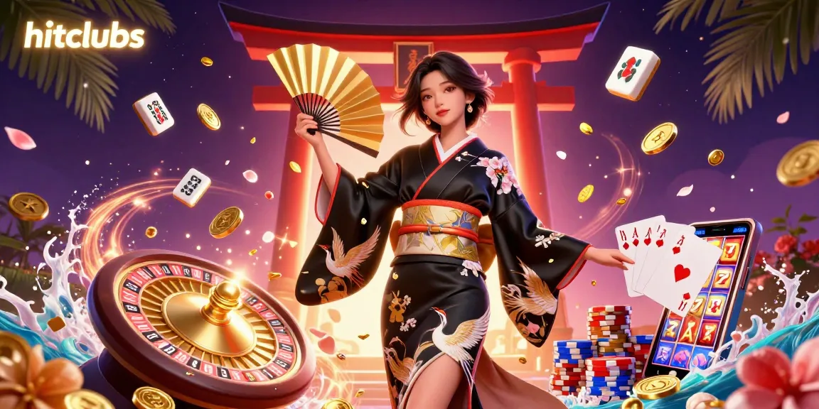 Experience thrilling gameplay at hitclubs with a dynamic casino scene showcasing Asian-inspired elements and luxurious game features.