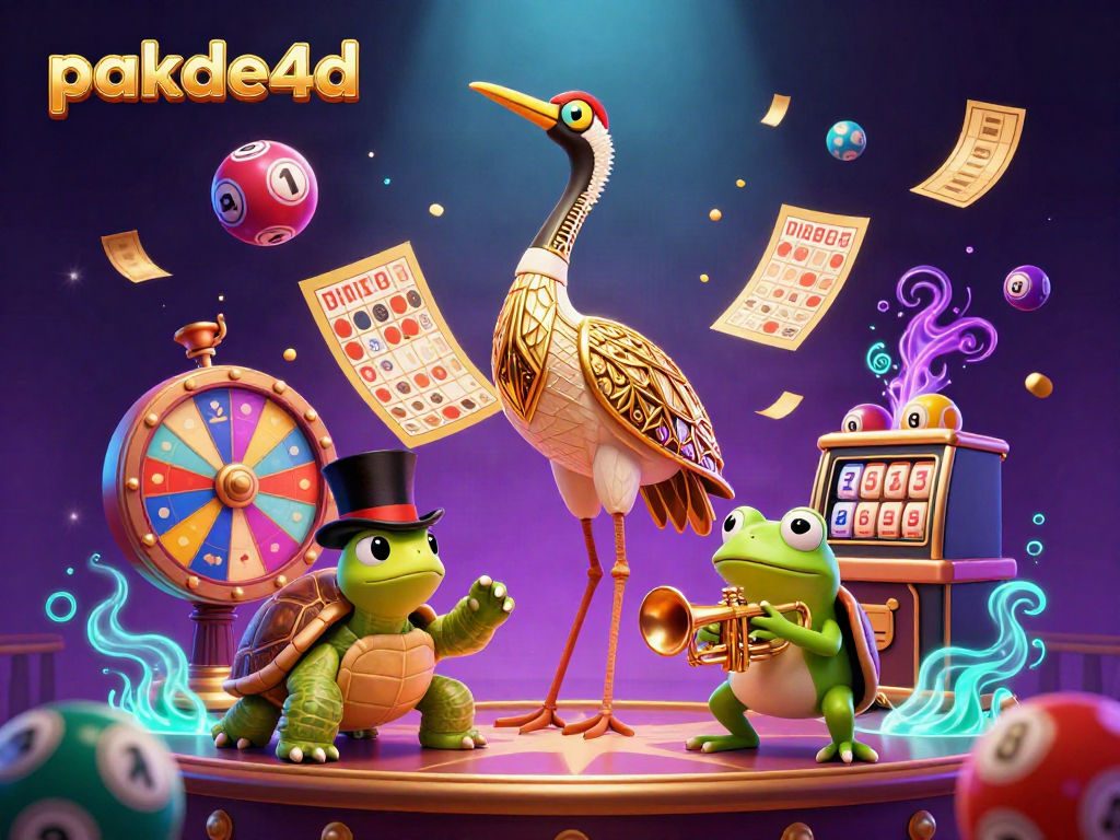 Experience the excitement of pakde4d in this vibrant 3D illustration of a casino scene featuring playful characters and dynamic lottery elements.