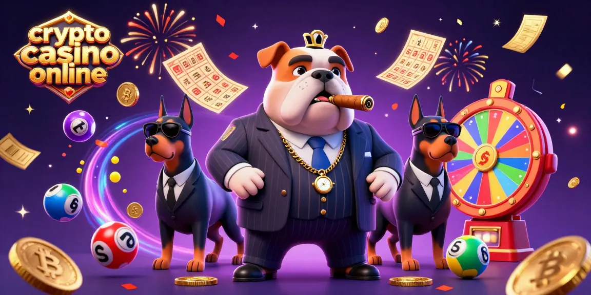 Gioca al crypto casino online e vinci, immerso in una scena vivace con personaggi e simboli di gioco.