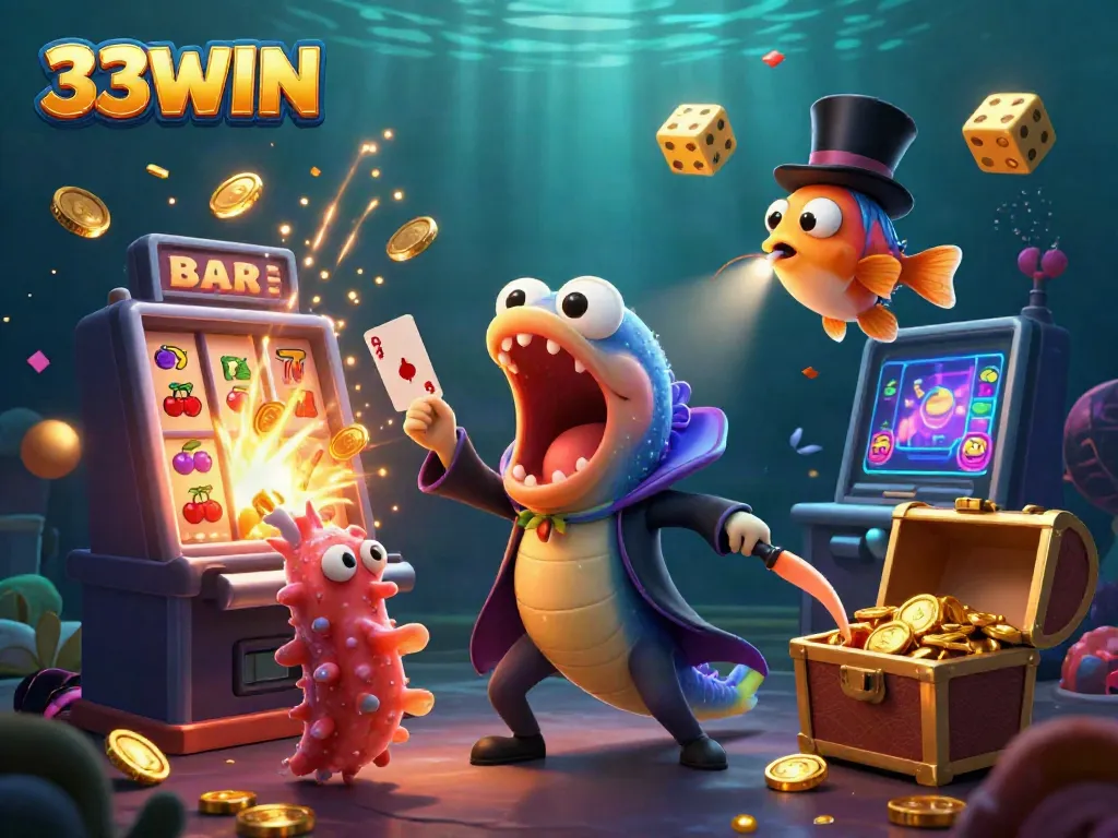 Engage with exciting slots at 33WIN featuring vibrant underwater characters and explosive jackpots.