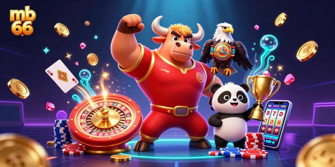 Win big with mb 66 in a vibrant casino scene featuring lucky games and exciting characters.