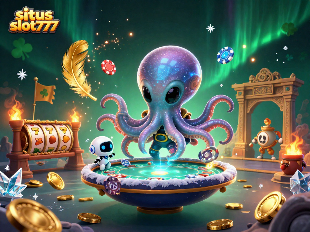 Spin exciting slot reels and win at situs slot777 with the alien octopus in action!