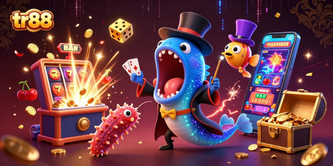 Experience excitement at tr88 with a magical scene featuring captivating casino activities and vibrant game elements.