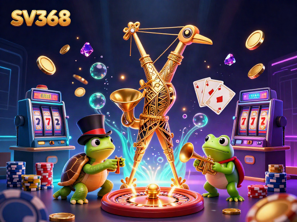 SV368 illuminates the excitement of gambling, showcasing a vibrant fantasy-casino scene with engaging characters.