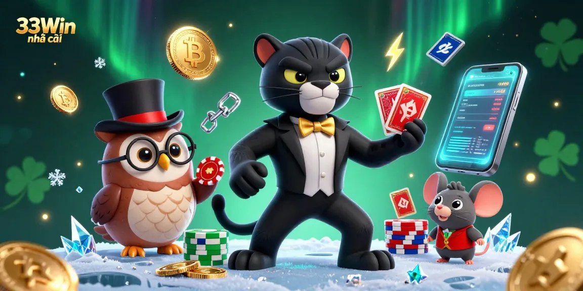 Experience thrilling gameplay at 33Win nhà cái with vibrant cards and poker chips.