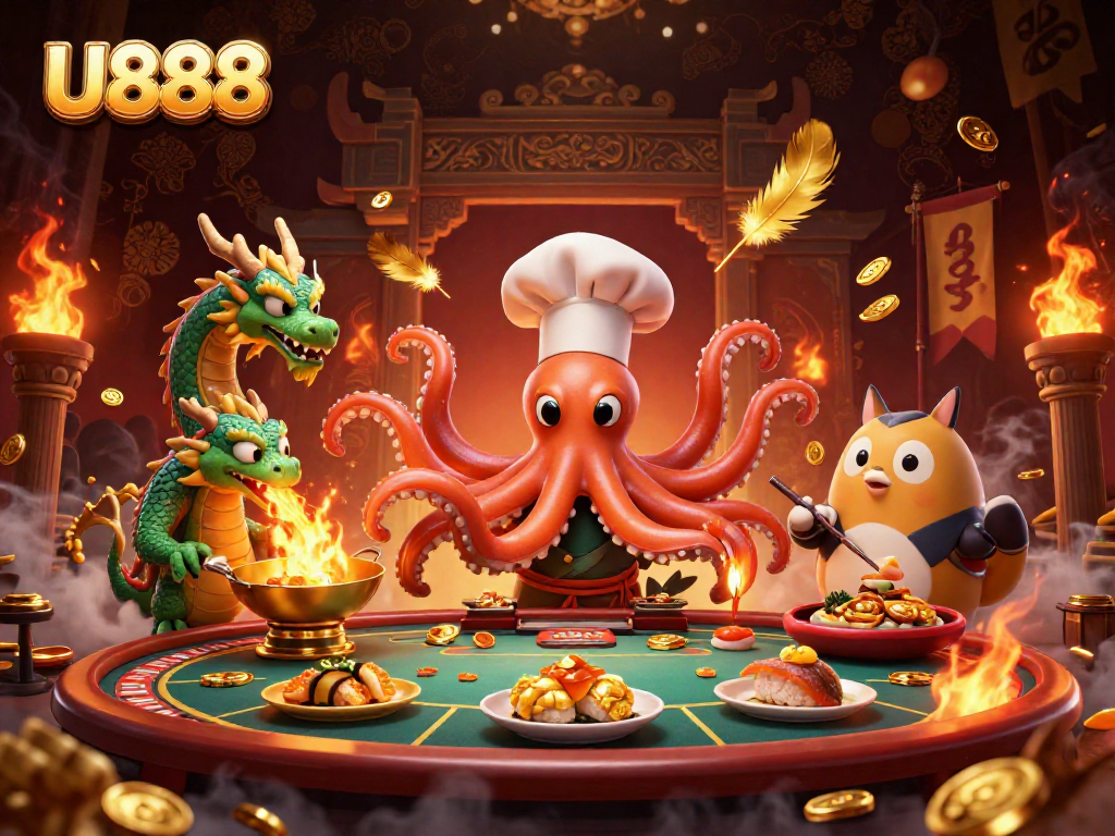 Experience the lively live casino vibe at U888 with characters in action.