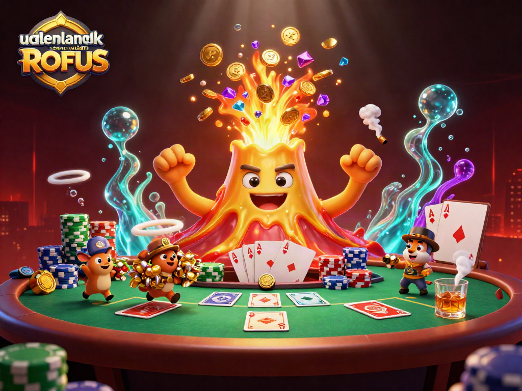 Engage with the excitement of udenlandsk casino uden ROFUS featuring a golden volcano erupting treasures.