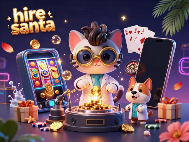 Experience the magic of gaming with hire santa amidst playful casino elements.