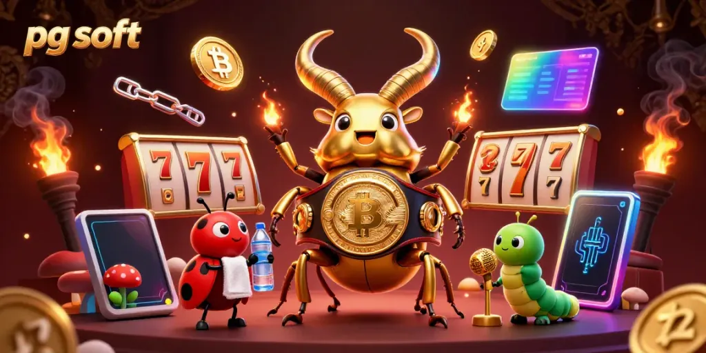 pg soft merayakan kemenangan dengan ilustrasi kasino yang penuh warna dan detail 3D