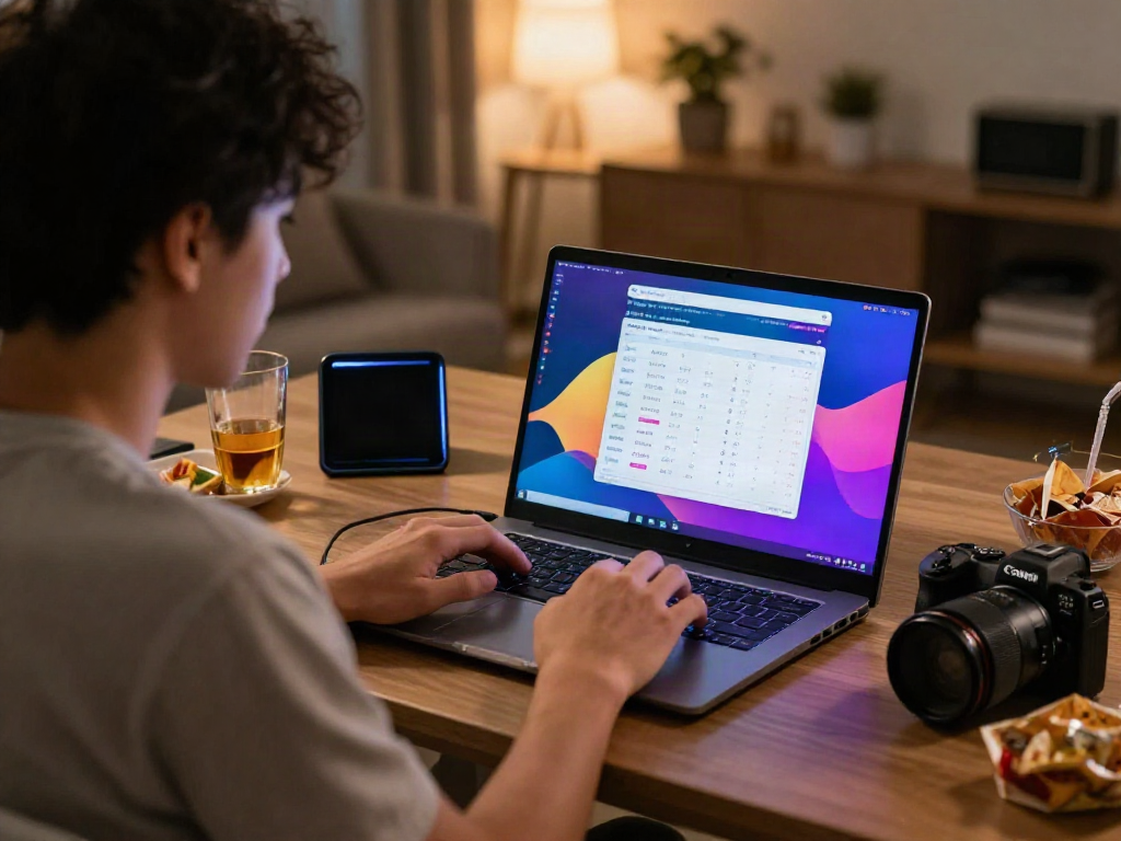 Amanahtoto player engaged in online gaming with vibrant charts and stats.