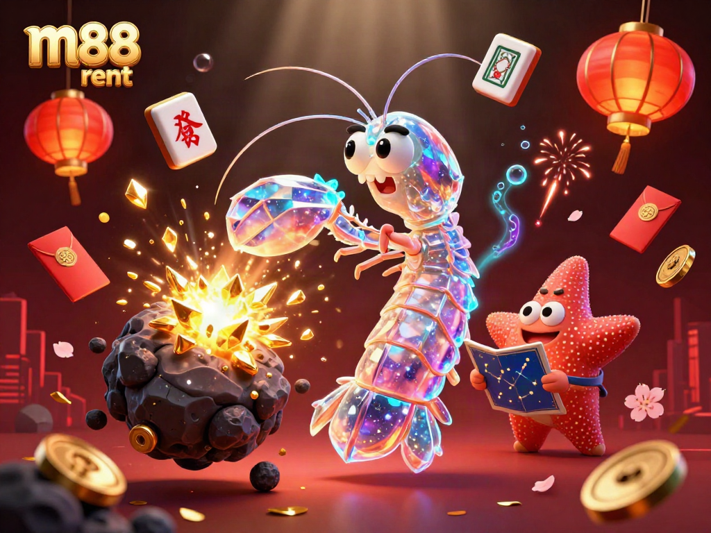 Engage in m88 rent themed gameplay with vibrant 3D characters and dynamic casino elements.