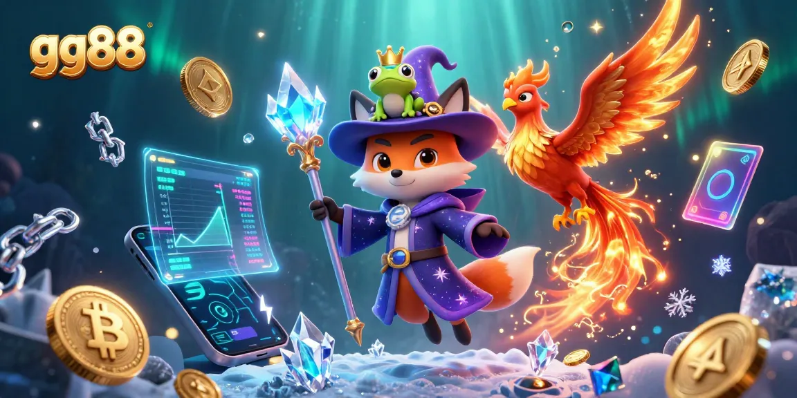 Experience thrilling gameplay at gg88 with a vibrant illustration of a wizard fox capturing the essence of online casinos.