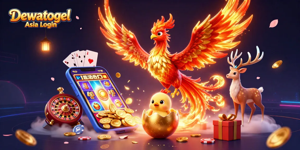 Dewatogel Asia Login: Experience the thrill of dynamic gaming with a majestic phoenix and jackpot elements.