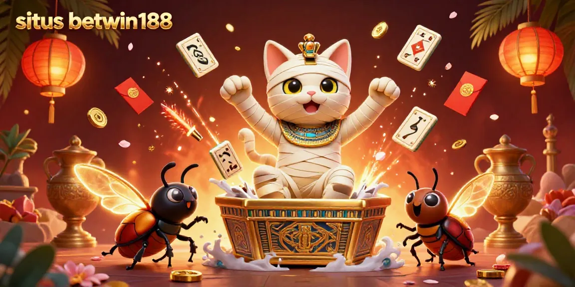 Akses cepat ke situs betwin188 dengan karakter kucing mummy dan detail canggih yang mencuri perhatian.