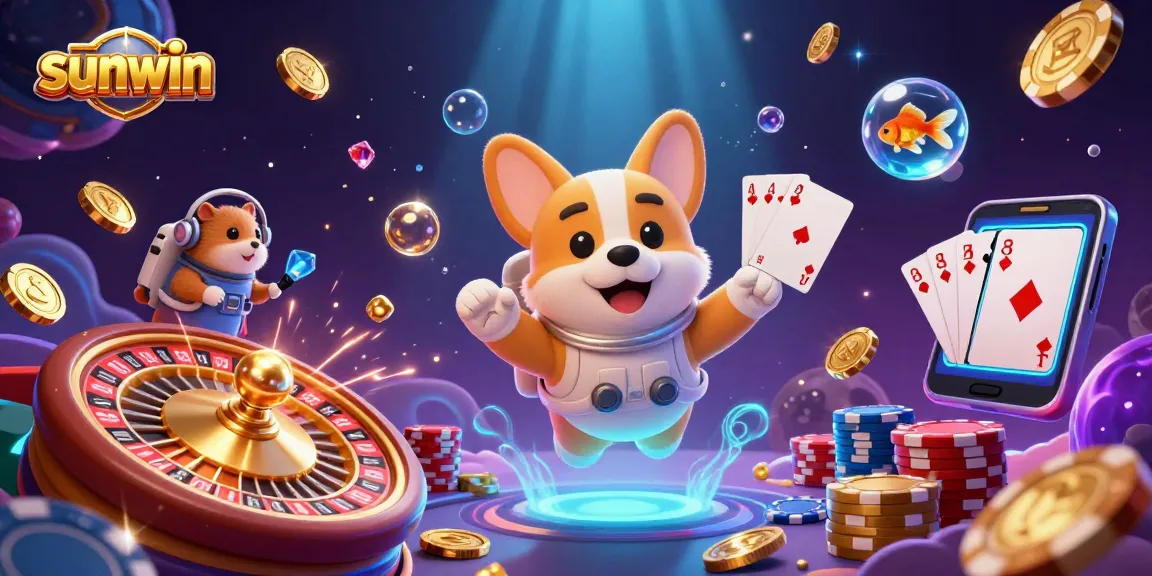 Experience thrilling gaming action in sunwin's vibrant cosmic casino setting.