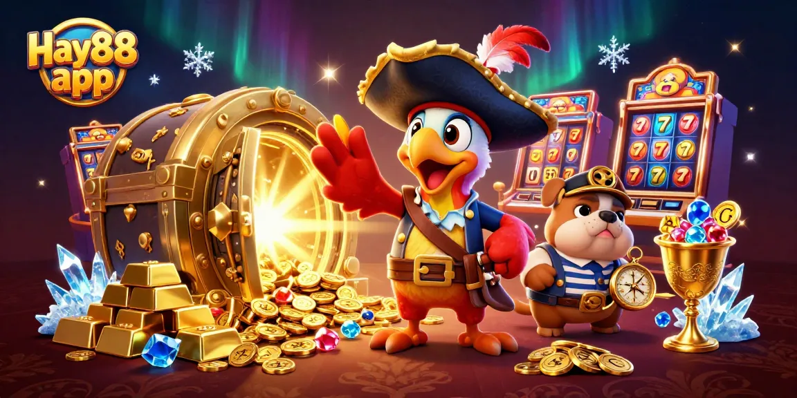 Engage with the thrilling Hay88 app, experiencing dynamic gambling thrills amidst vivid treasure in 3D.