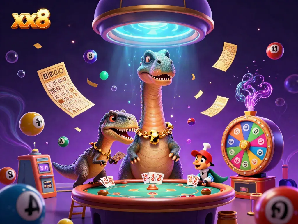 Experience the thrill of xx8 casino with dazzling 3D animation showcasing vibrant games and characters in action.