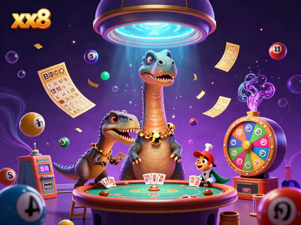Experience the thrill of xx8 casino with dazzling 3D animation showcasing vibrant games and characters in action.