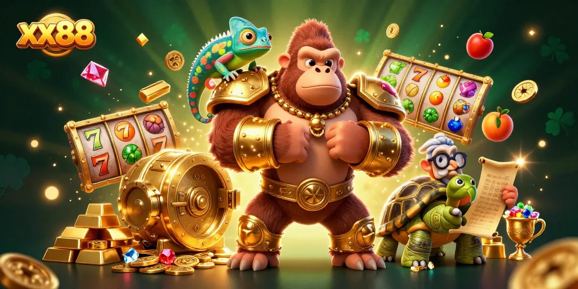 Win big at xx88 with a powerful gorilla king and a chameleon spy in an immersive casino adventure.