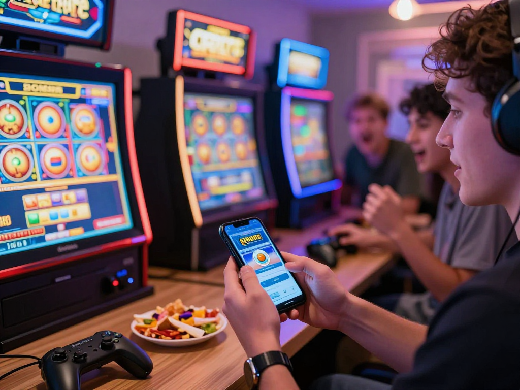 Exciting gacor slots gaming experience with diverse players enjoying online slot games.