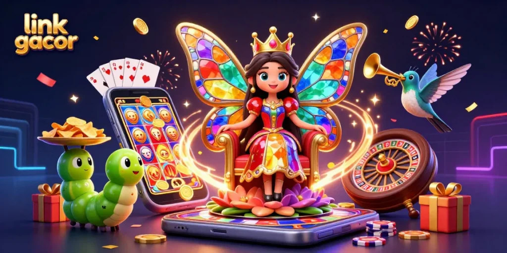 Experience the excitement of link gacor with our dazzling 3D casino illustration featuring vivid characters and thrilling gaming elements.
