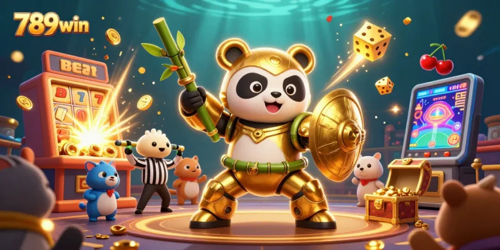 Spin the reels with excitement at 789win, featuring a vibrant 3D casino atmosphere.